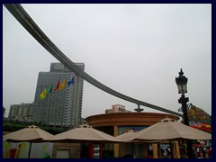 The elevated monorail that goes through Windows of the World and Westin hotel.